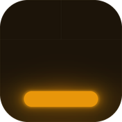 Peek app icon: a dark box with a glowing amber label